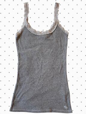 Abercrombie vintage ribbed Grey lace camisole top